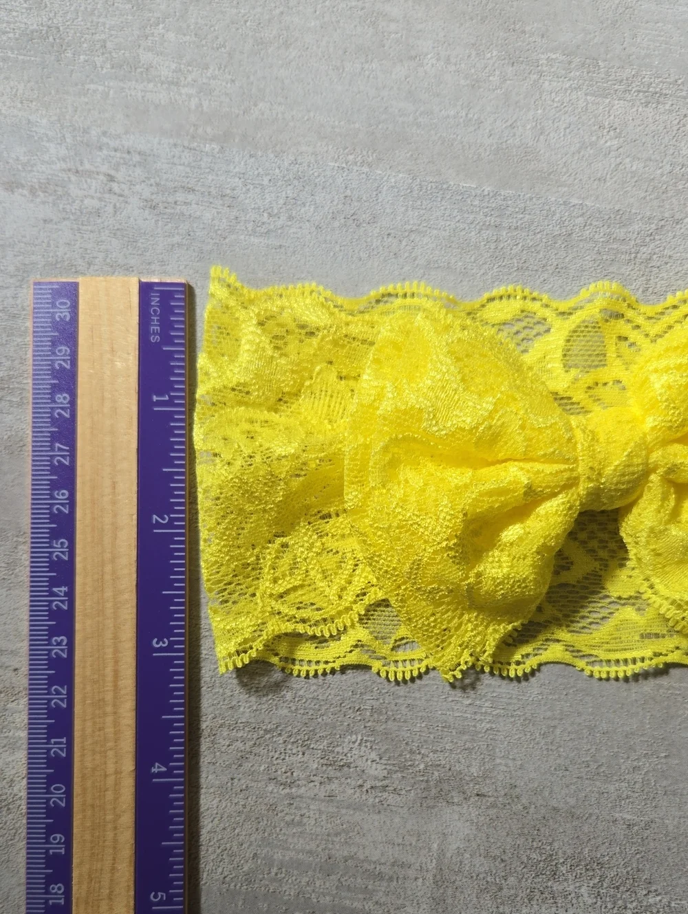 Baby Girl Yellow Lace Stretch Bow Headband Floral Toddler Hair Band Accessory